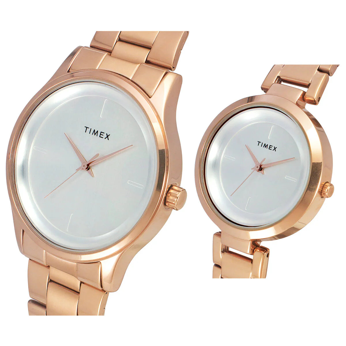 Timex TW00PR294 | Timex Fashion Collection Premium Quality 3 Hands Pair's Analog Silver Dial Coloured Quartz Watch, Round Dial with 42 mm Case