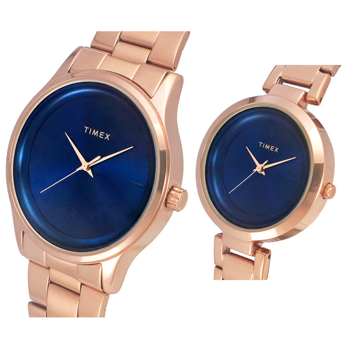 Timex TW00PR296 | Timex Fashion Collection Premium Quality 3 Hands Pair's Analog Blue Dial Coloured Quartz Watch, Round Dial with 42 mm Case width