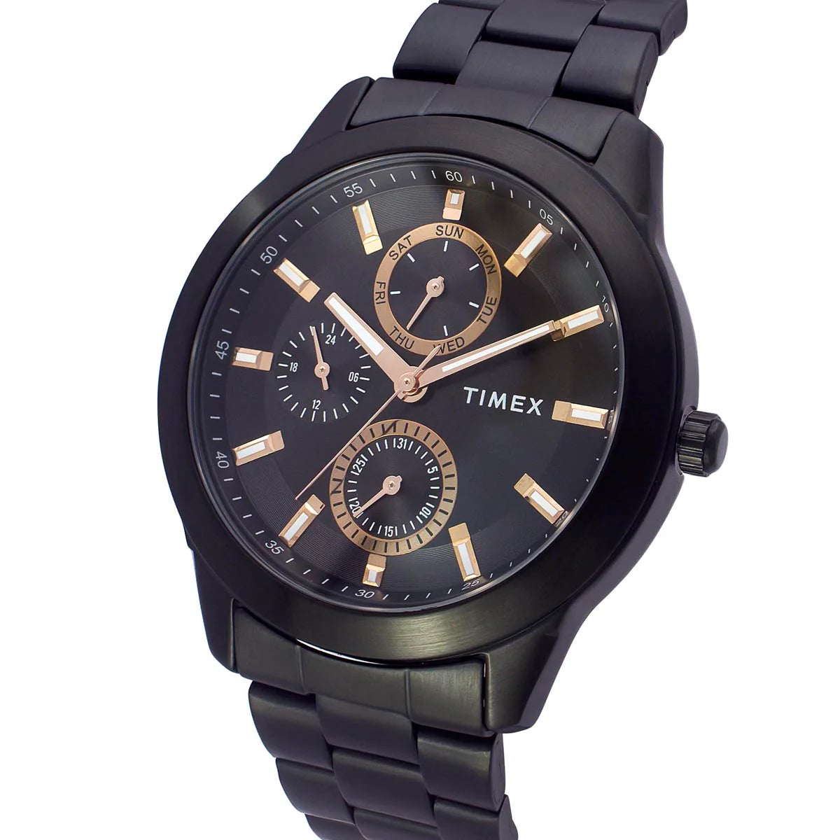 Timex TWEG18508 | Timex Fashion Men's Black Dial Round Case Multifunction Function Watch