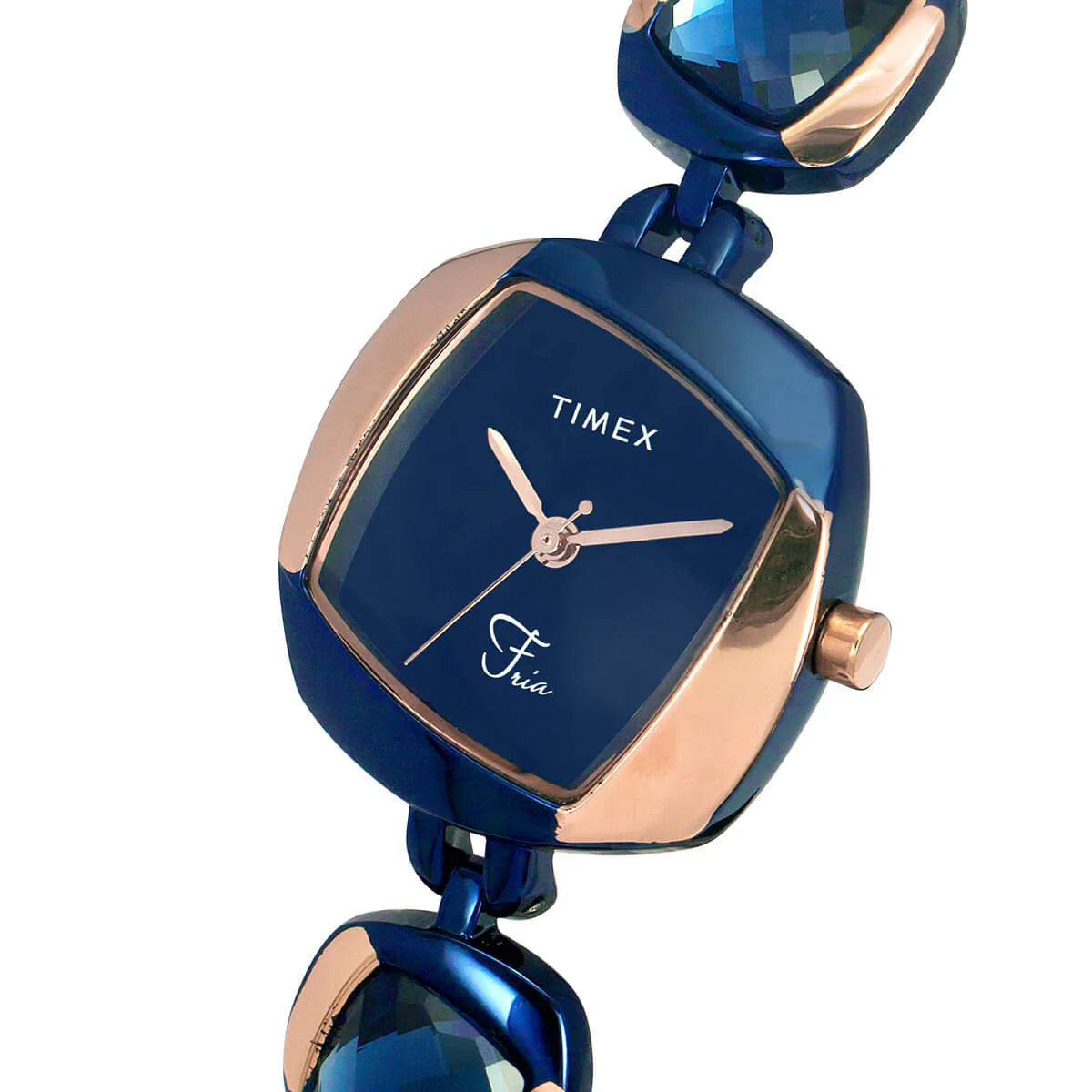 Timex TWEL15005 | Timex Fria Women Blue Square Analog Watch