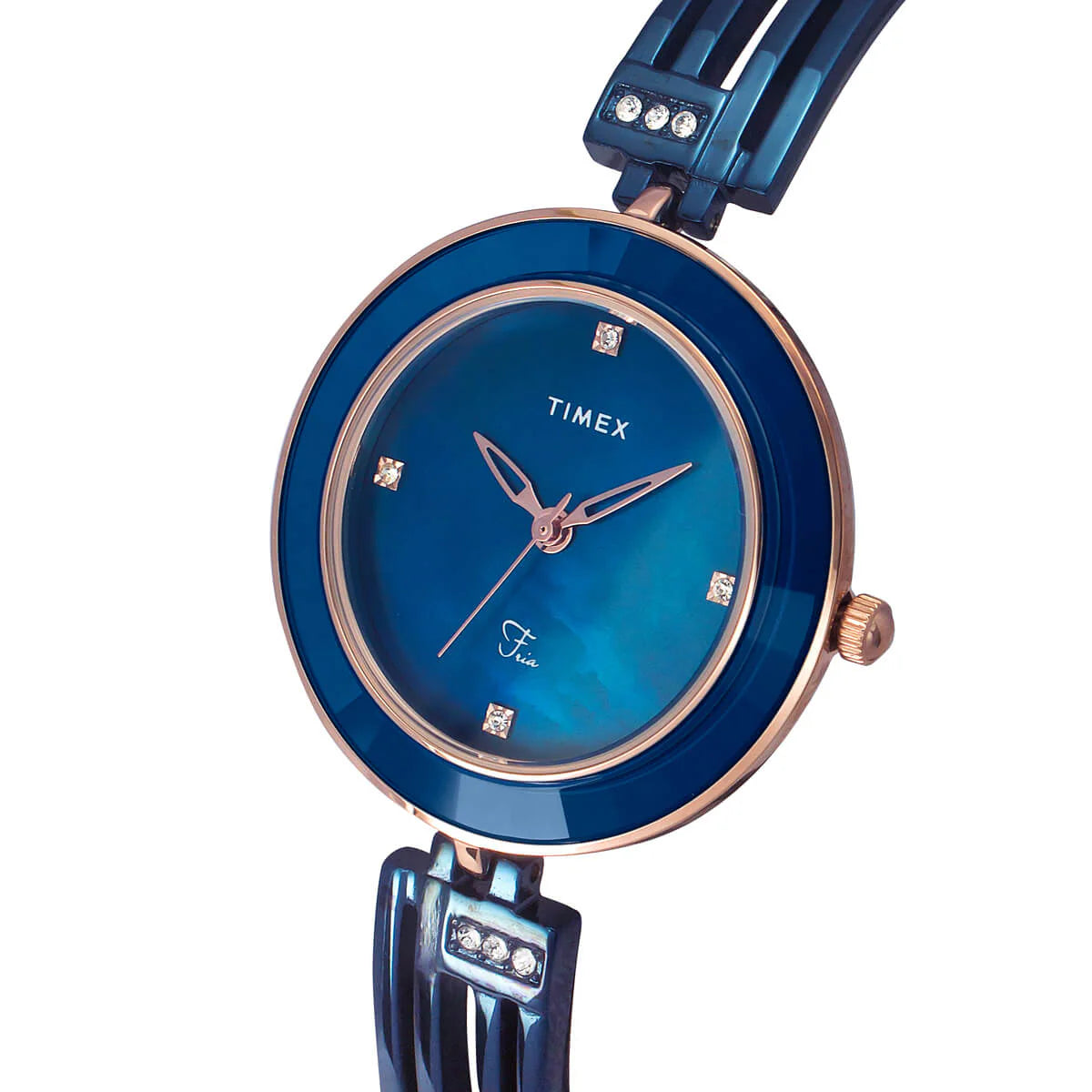 Timex TWEL16203 | Timex Fria Women Blue Round Analog Watch.